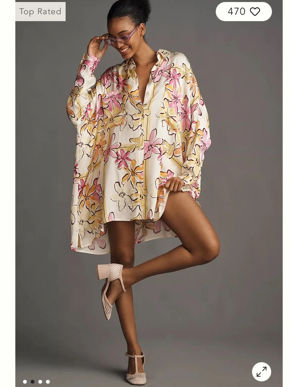 NWT Anthropologie size M mini shirt dress in floral print